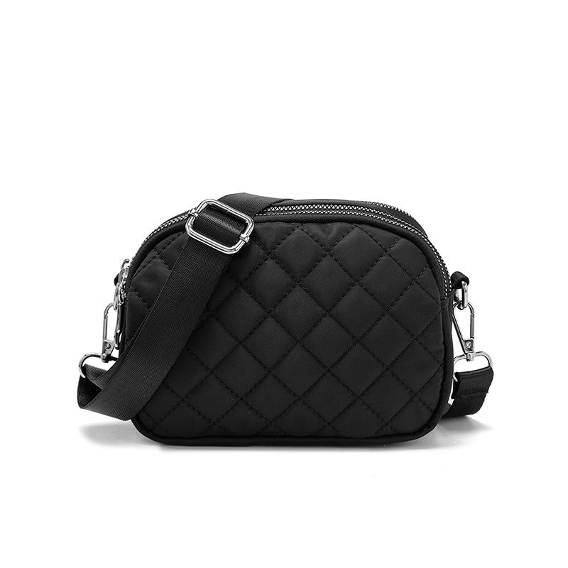 Russia's Popular Women's Bag, Rhombus-Shaped Cross-Body Shoulder Bag, Casual Nylon Small Square Bag, Large Capacity, Fashionable