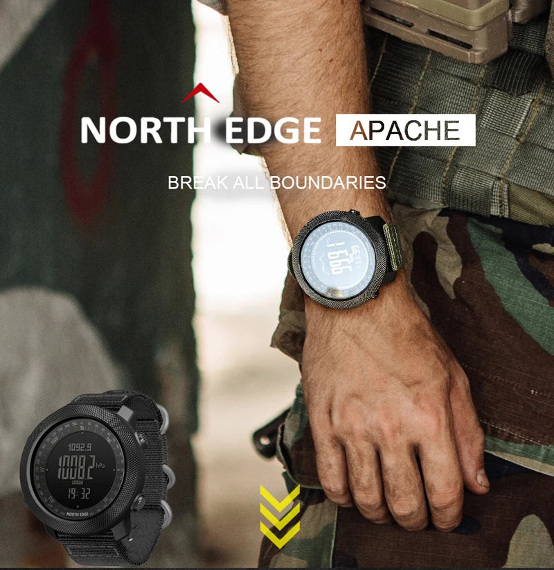 Montre Digitale Sport Étanche — Boussole &amp; Altimètre