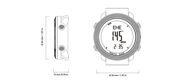 Montre Digitale Sport Étanche — Boussole &amp; Altimètre
