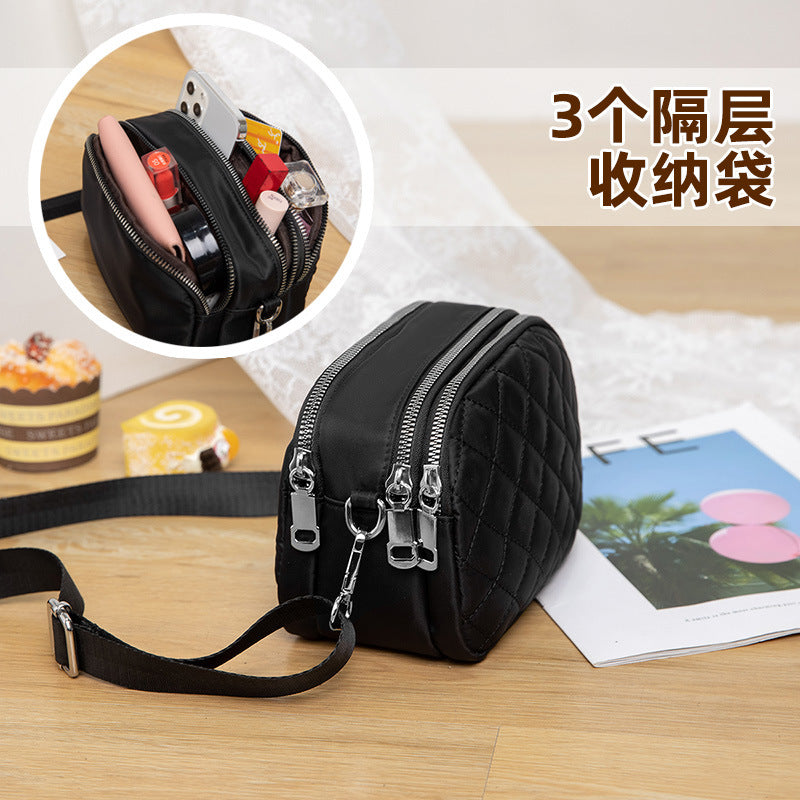 Russia's Popular Women's Bag, Rhombus-Shaped Cross-Body Shoulder Bag, Casual Nylon Small Square Bag, Large Capacity, Fashionable