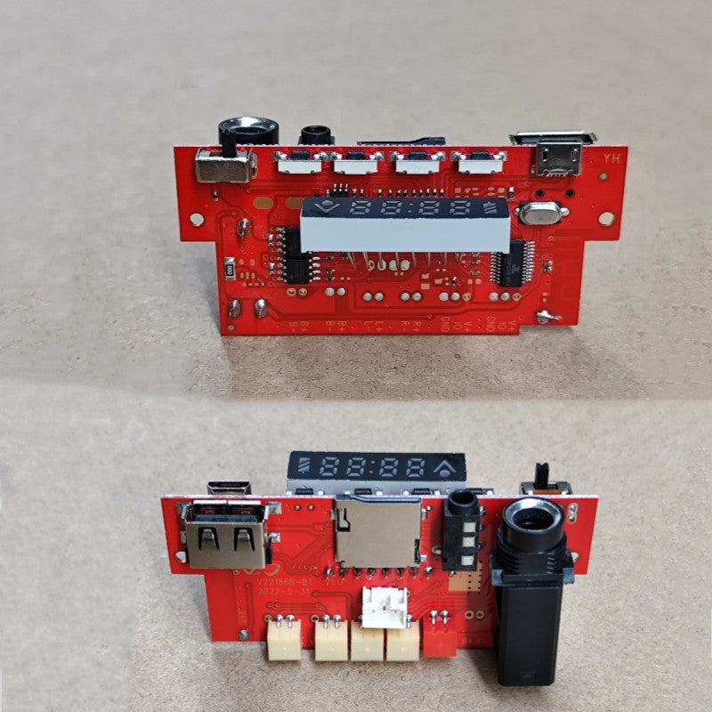 Bluetooth power amplifier board audio motherboard module decoder board V186 speaker circuit board multi-function microphone with colored lights