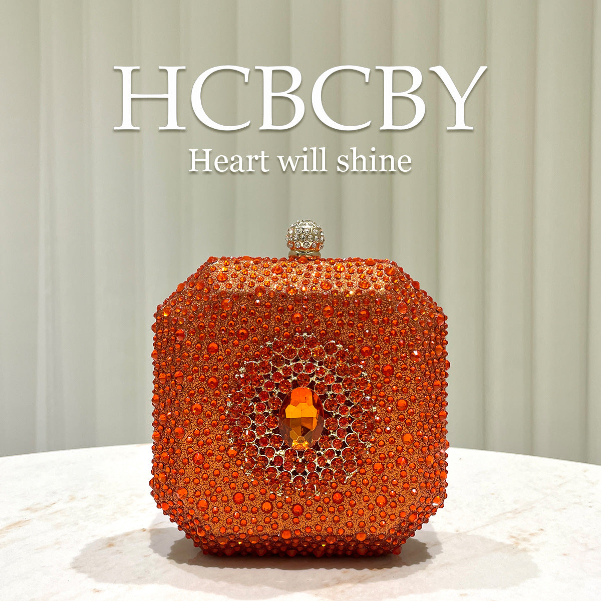 Dark Green Shiny Rhinestone High-grade Diamond Buckle Decorative Small Handbag Women's Fashionable Personalized Mini Box Evening Bag