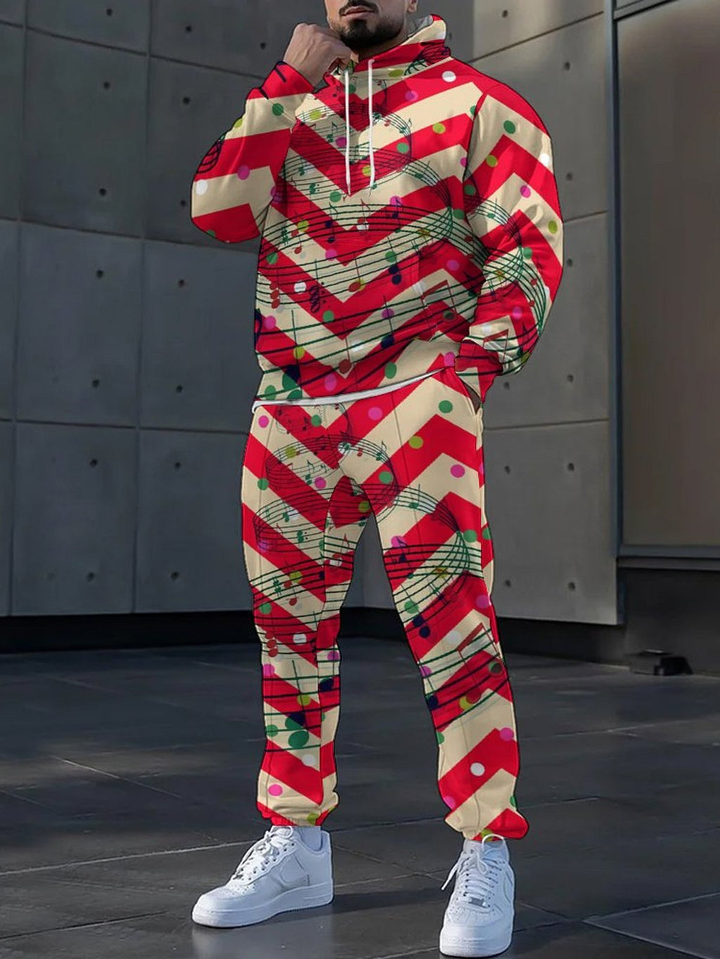 2025 Autumn Cross-Border Amazon Independent Site High Street Men's Hooded Casual Sports Long-Sleeve Long Pants Autumn Set