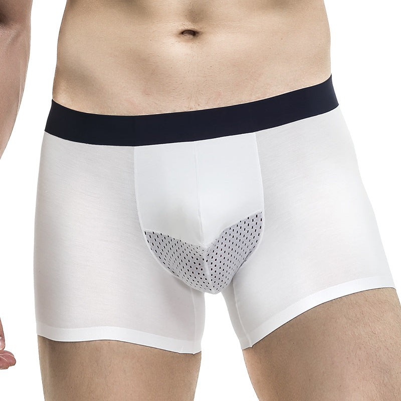 Men's Bullet-Style Spermatic Cord Separation Underwear, Ice Silk Pouch Boxer Briefs for Varicose Veins, Thin Style