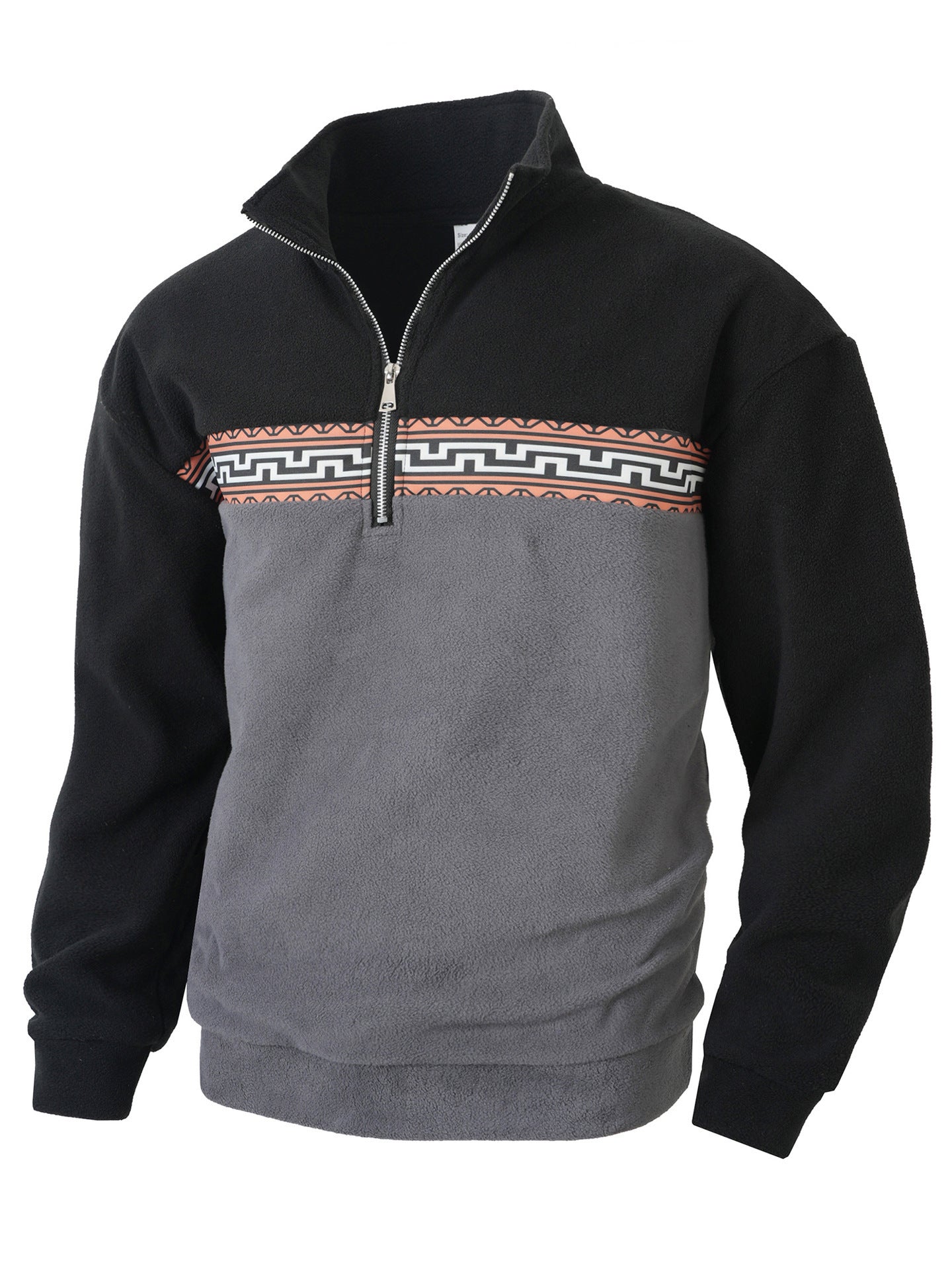 Autumn and Winter European and American Cross-Border Casual Men's Sweatshirt Long-Sleeved Thickened Fleece Half-Zip Sweatshirt Hot-Selling Daily Top
