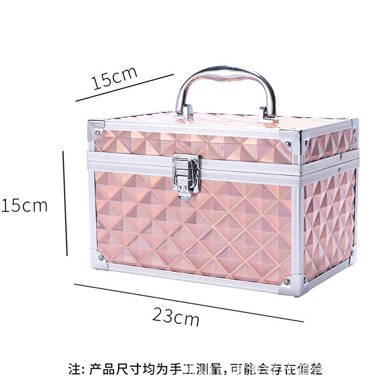 Professional ear picking and foot washing KTV practical toolbox single open double-layer cosmetic case with mirror beauty eyelash storage box