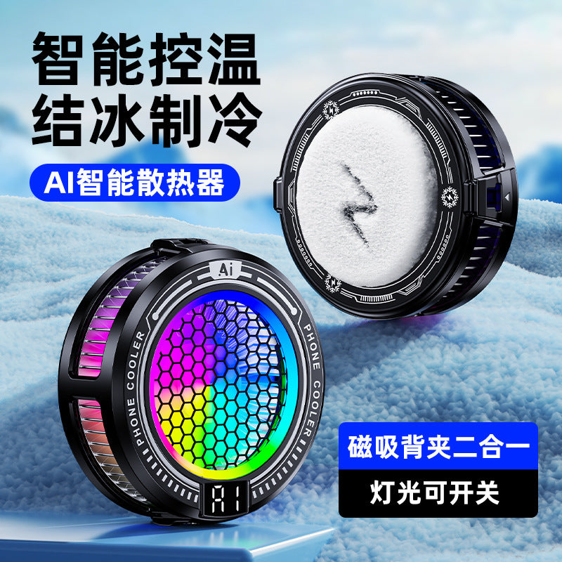 2025 New Product Tl10 Icing Mobile Phone Radiator Ai Intelligent Temperature Control Mobile Phone Live Broadcast Silent Magnetic Cooling Device