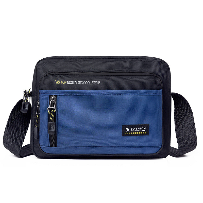 Men's Large Capacity Shoulder Bag Oxford Cloth Multifunctional Small Square Bag Fashionable Outdoor Work Commuter Casual Crossbody Bag