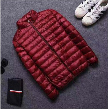 Foreign Trade Cotton-padded Clothes New Light and Thin Feather Rong Cotton Hooded Men's Short Youth plus size Winter Clothes with Vertical Collar Cotton-padded Coat Trendy