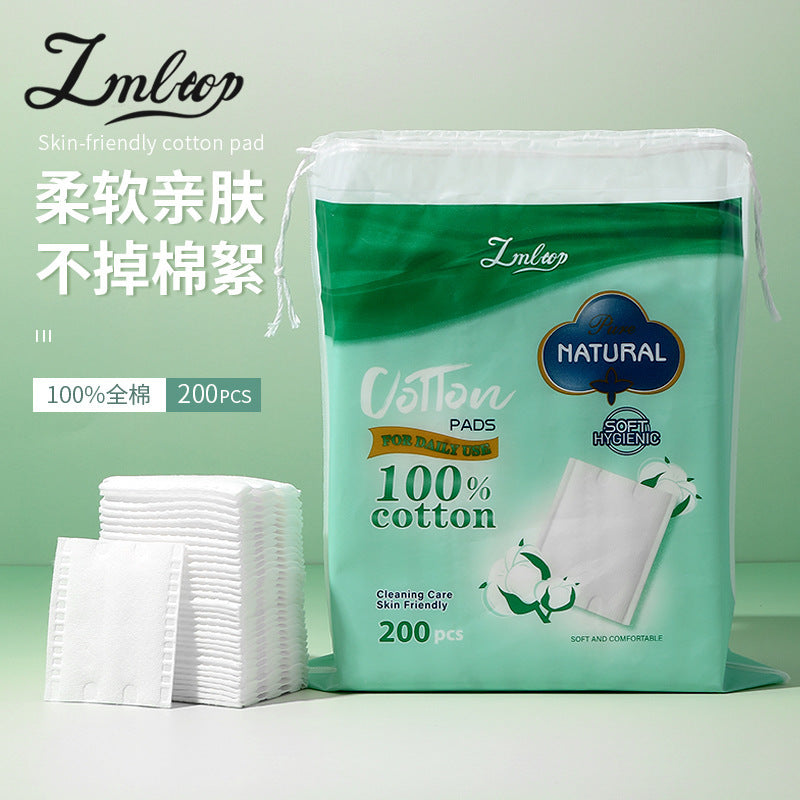 Lmltop Cross-Border Cotton Sandwich Makeup Cotton 200 Pieces Double-Sided Plain Wet Makeup Remover Cotton Pads Sy585