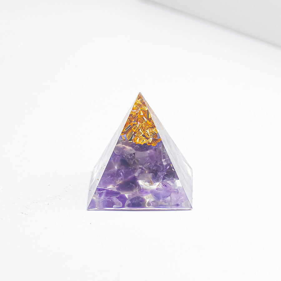 Foreign Trade Amazon Natural Crystal Gravel Glue 3cm Pyramid Home Office Desk Decoration Ornaments Raw Ore