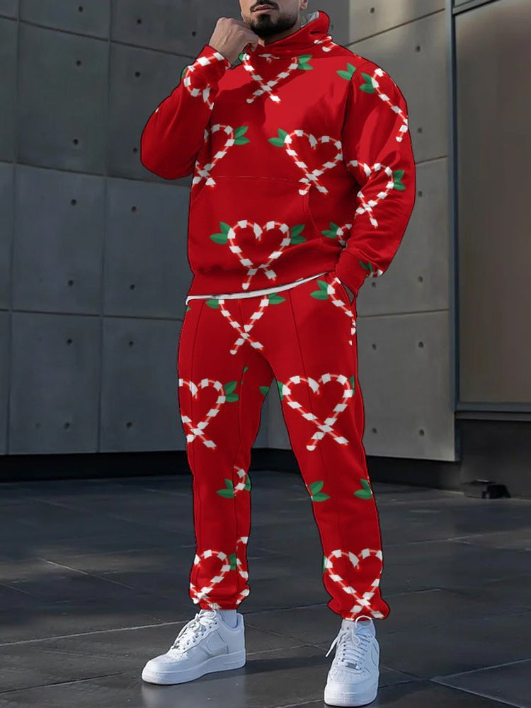 2024 Cross-Border Independent Station New Trendy Clothing Christmas Casual Loose Hat Style Men's Sweatshirt Men's Suit