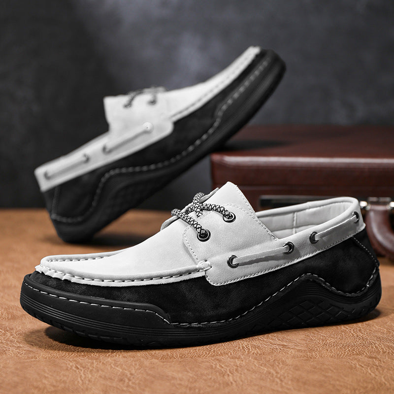 Spring and Summer New Products, Foreign Trade Aliexpress Popular Large Size Men's Shoes, Genuine Leather Casual Non-Slip Men's Slip-On Shoes