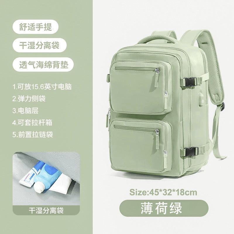 Amazon Hot Selling Simple Backpack Men's and Women's Large Capacity Business Computer Bag Multifunctional Travel Luggage Schoolbag