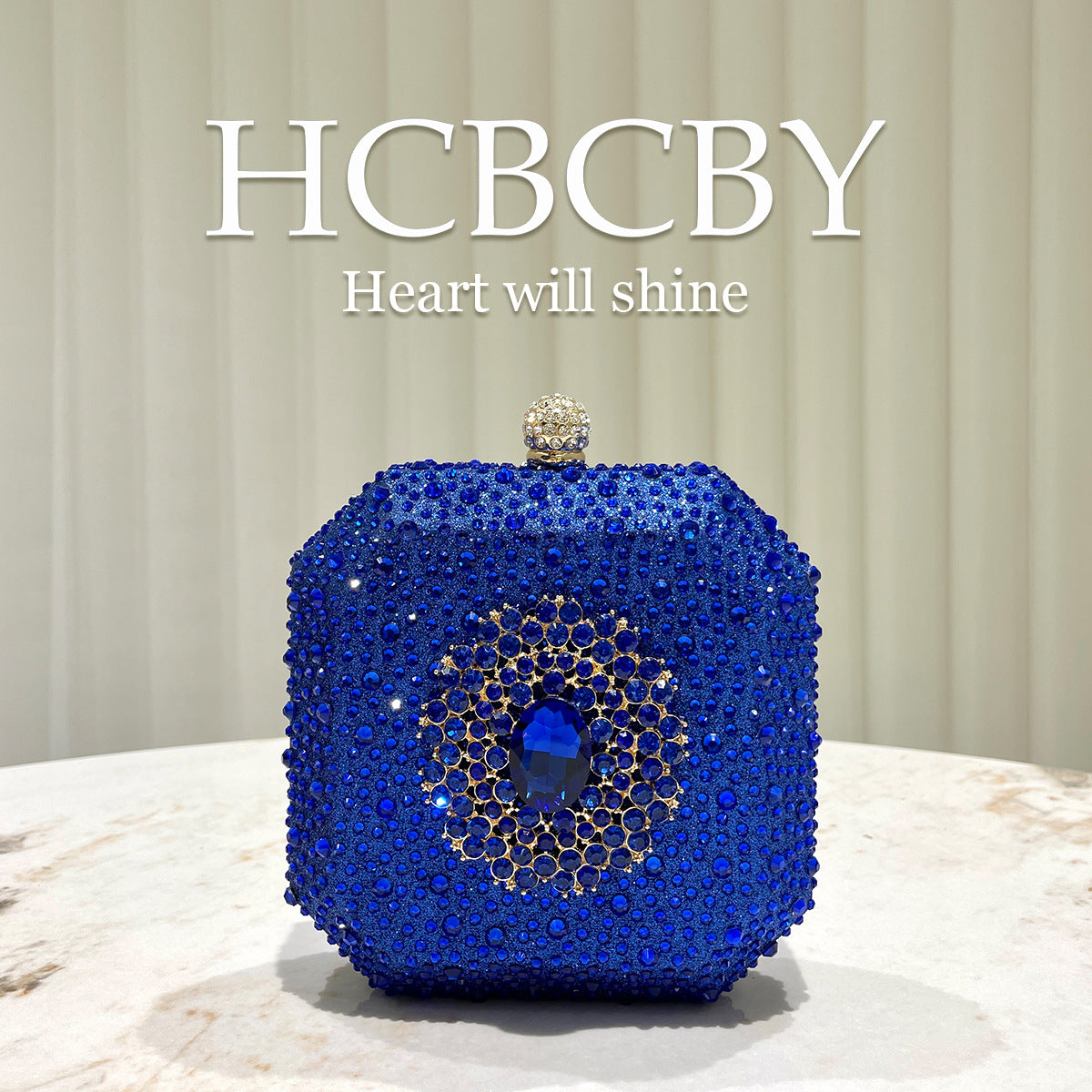 Dark Green Shiny Rhinestone High-grade Diamond Buckle Decorative Small Handbag Women's Fashionable Personalized Mini Box Evening Bag