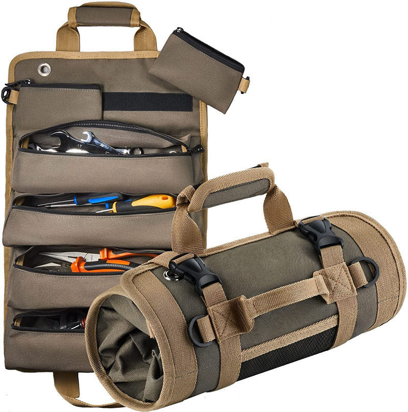 Canvas Tool Bag Durable Woodworking Electrician Repair Storage Bag Roll Car Tool Bag Hardware Bag