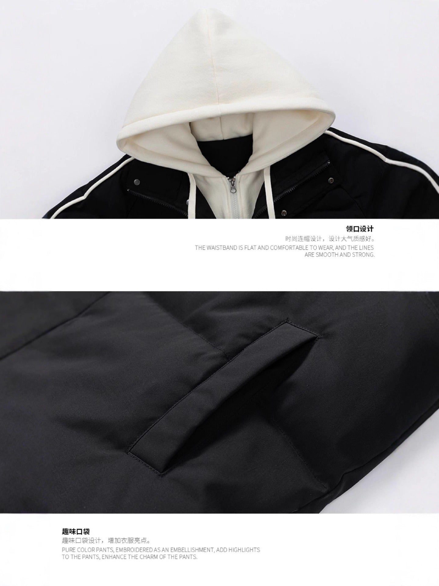 Fake Two-Piece Cotton Jacket for Men, New Winter Thickened Warm Cotton Coat, Japanese Style Trendy Hooded Cotton Jacket, Workwear Jacket for Men