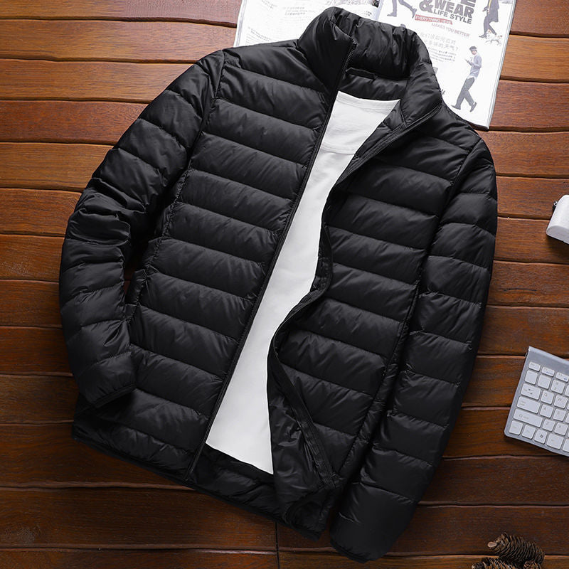 Winter Lightweight fleece-lined Cotton-padded Coat Hooded Men's Korean Style Slim-fit Cotton-padded Coat Men's Warm Jacket Short Cotton-padded Coat Trendy