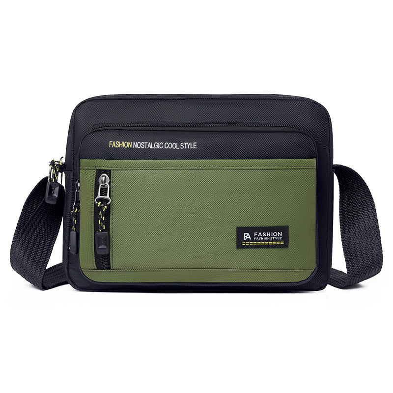 Men's Large Capacity Shoulder Bag Oxford Cloth Multifunctional Small Square Bag Fashionable Outdoor Work Commuter Casual Crossbody Bag