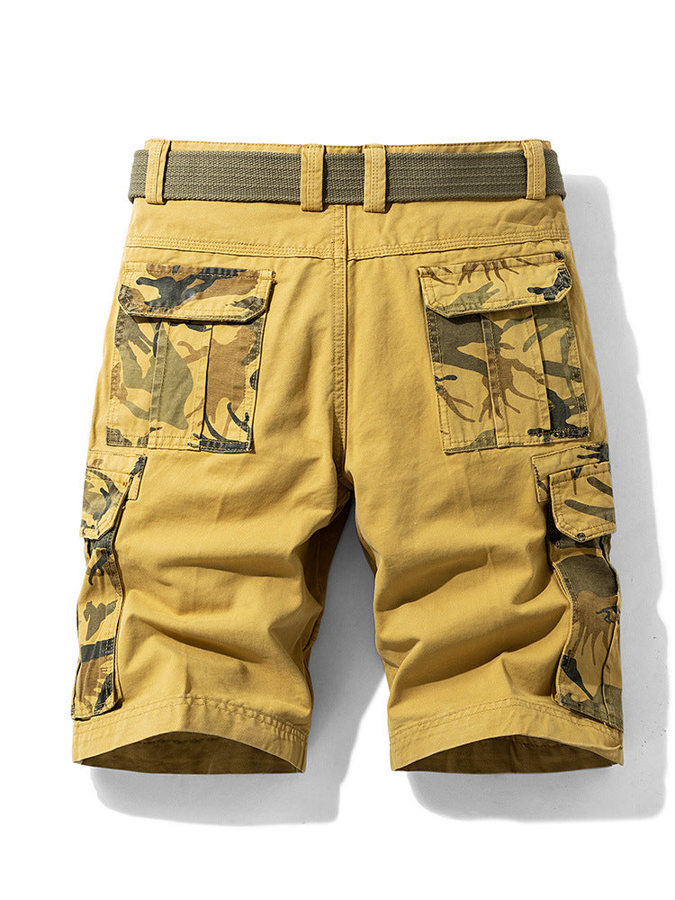 Camouflage Pants Men's Cargo Pants Loose Fit Summer Washed Cargo Shorts Cross-Border Exclusive B2021