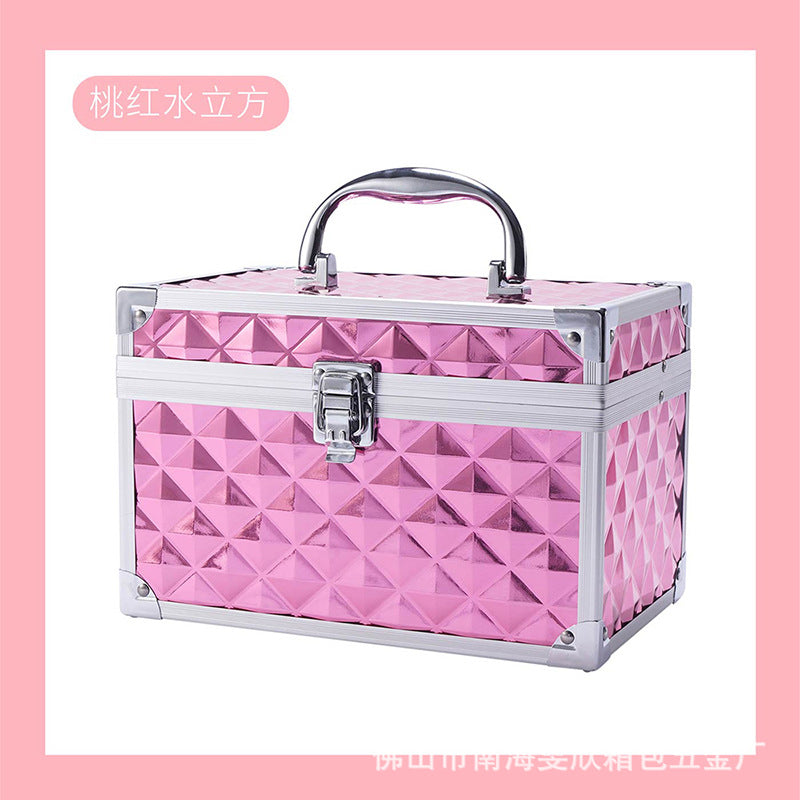 Professional ear picking and foot washing KTV practical toolbox single open double-layer cosmetic case with mirror beauty eyelash storage box