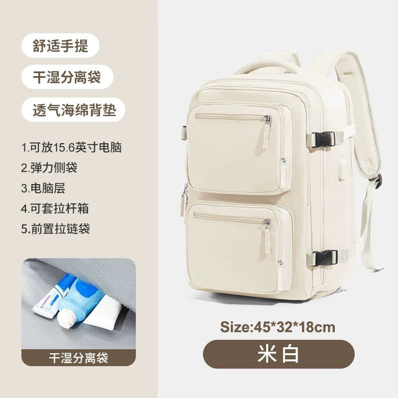 Amazon Hot Selling Simple Backpack Men's and Women's Large Capacity Business Computer Bag Multifunctional Travel Luggage Schoolbag