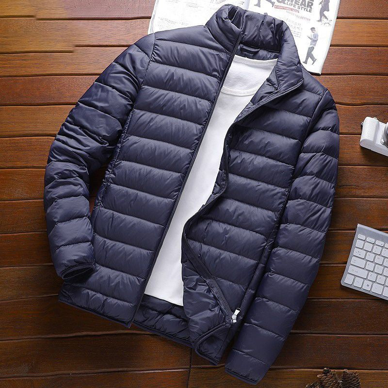 Winter Lightweight fleece-lined Cotton-padded Coat Hooded Men's Korean Style Slim-fit Cotton-padded Coat Men's Warm Jacket Short Cotton-padded Coat Trendy