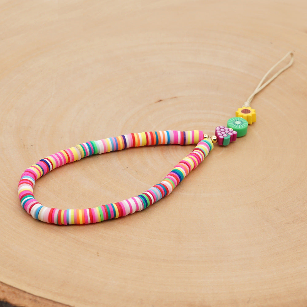 Factory direct supply handmade beaded mobile phone lanyard bluetooth speaker lanyard flashlight fan selfie stick U disk sling
