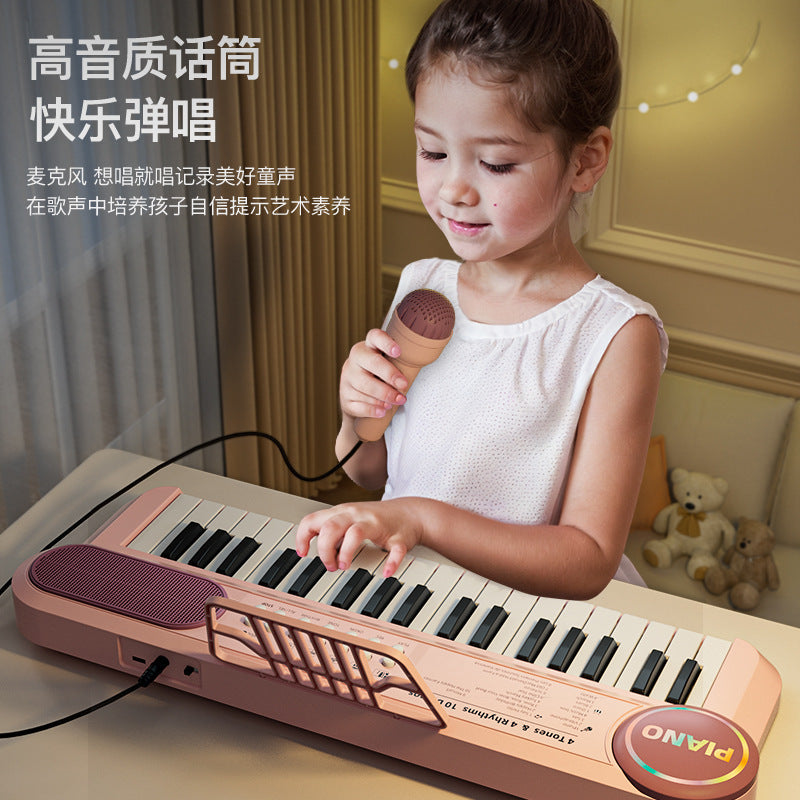 Portable Children's Electronic Organ Multifunctional Educational Musical Instrument Beginner Baby Microphone Boys and Girls Piano Toy Playing