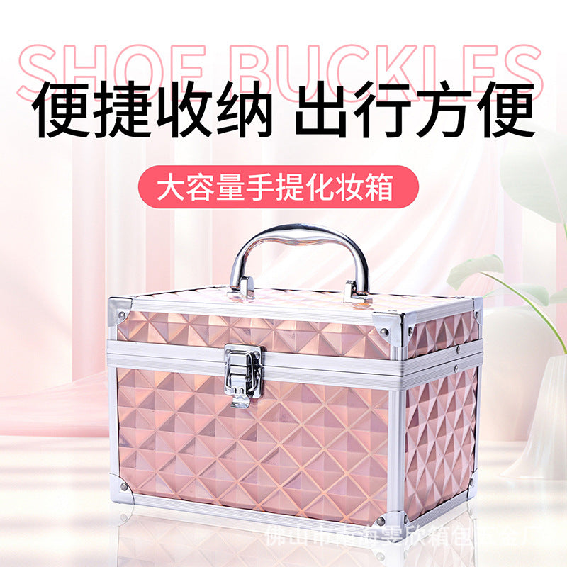 Professional ear picking and foot washing KTV practical toolbox single open double-layer cosmetic case with mirror beauty eyelash storage box