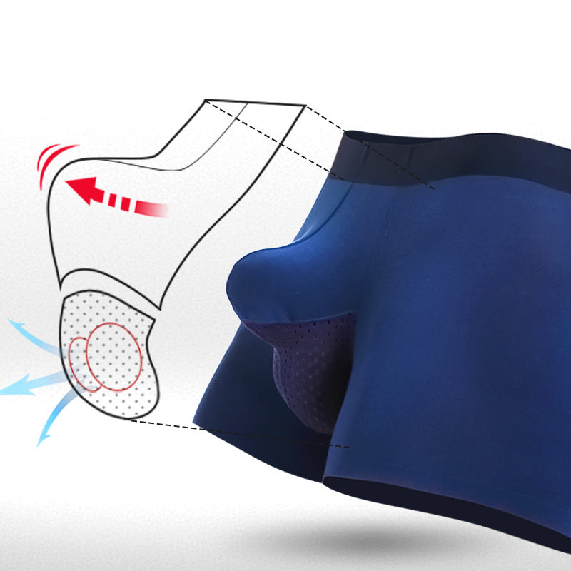 Men's Bullet-Style Spermatic Cord Separation Underwear, Ice Silk Pouch Boxer Briefs for Varicose Veins, Thin Style