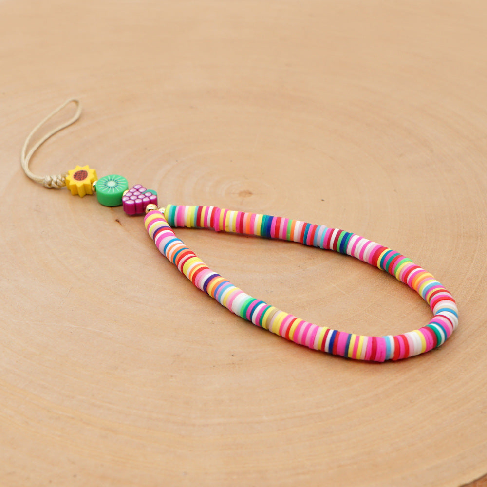 Factory direct supply handmade beaded mobile phone lanyard bluetooth speaker lanyard flashlight fan selfie stick U disk sling
