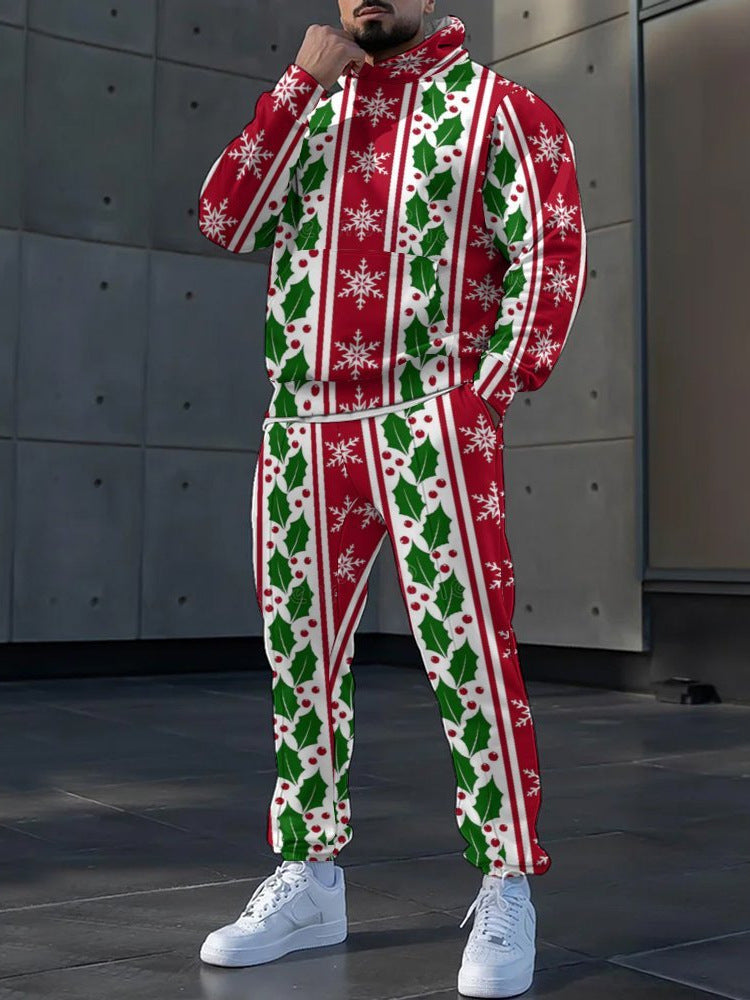 2024 Cross-Border Independent Station New Trendy Clothing Christmas Casual Loose Hat Style Men's Sweatshirt Men's Suit
