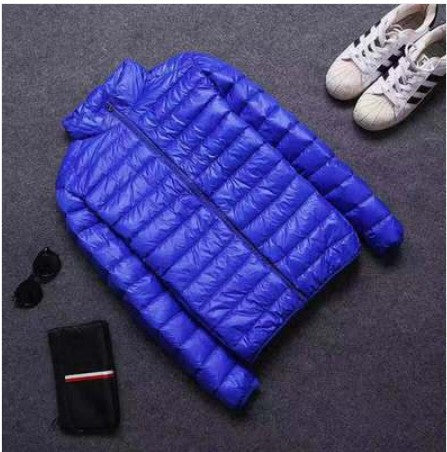 Foreign Trade Cotton-padded Clothes New Light and Thin Feather Rong Cotton Hooded Men's Short Youth plus size Winter Clothes with Vertical Collar Cotton-padded Coat Trendy
