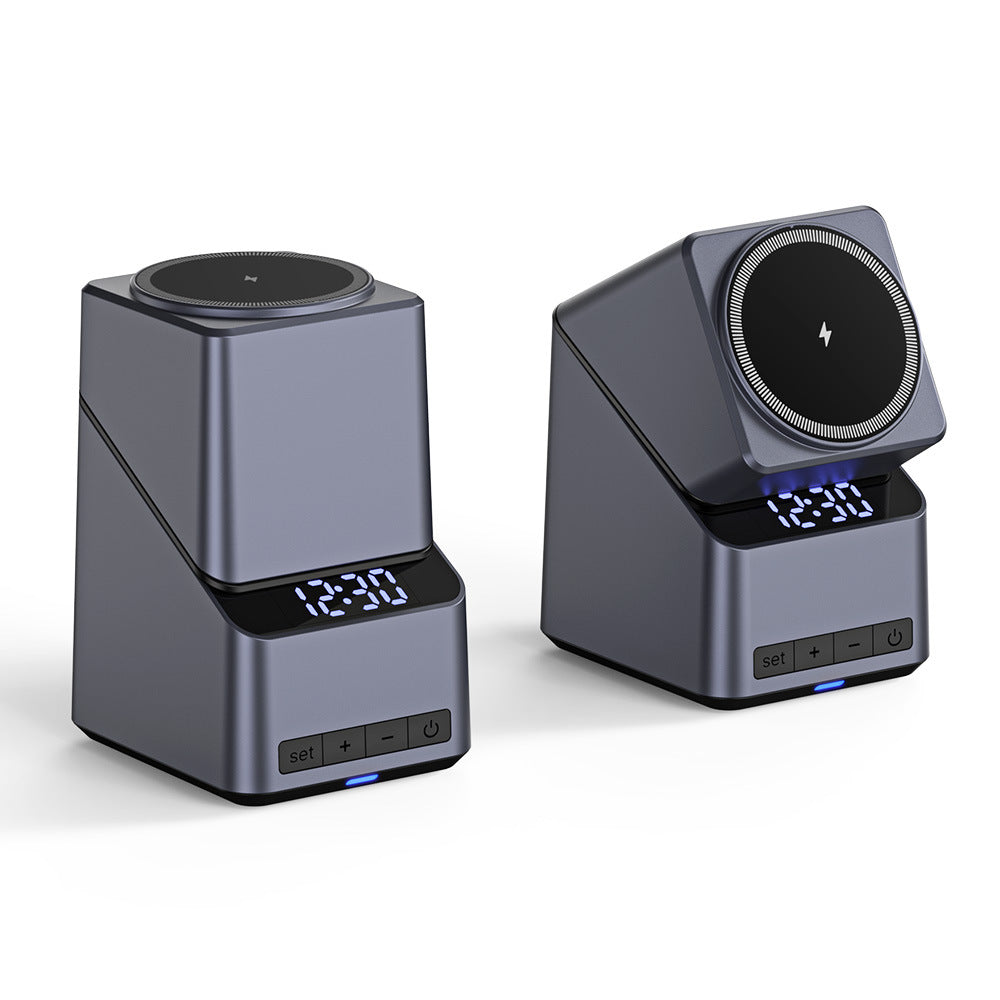Cross-Border New Product Clock Electric Rotating Touch 180 ° 4-in-1 Multifunctional Magnetic Wireless Charger