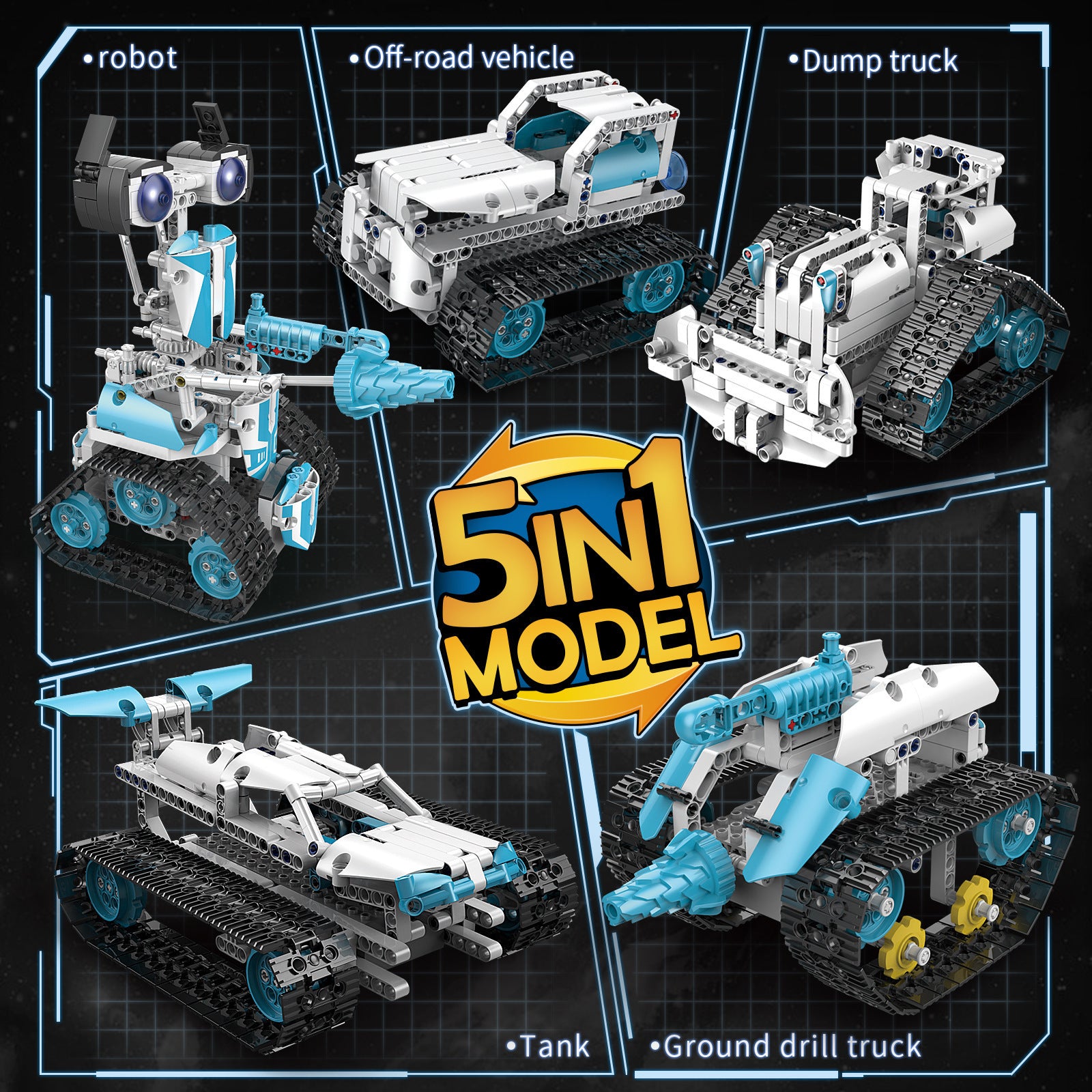 Children and Teenagers Stem Programming Robot Compatible with Building Blocks Electric Remote Control Science and Education Toys Gifts Programmable