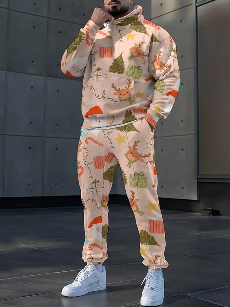 2024 Cross-Border Independent Station New Trendy Clothing Christmas Casual Loose Hat Style Men's Sweatshirt Men's Suit