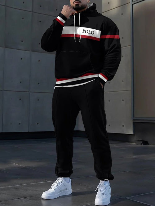 2025 Autumn Cross-Border Amazon Independent Site High Street Men's Hooded Casual Sports Long-Sleeve Long Pants Autumn Set