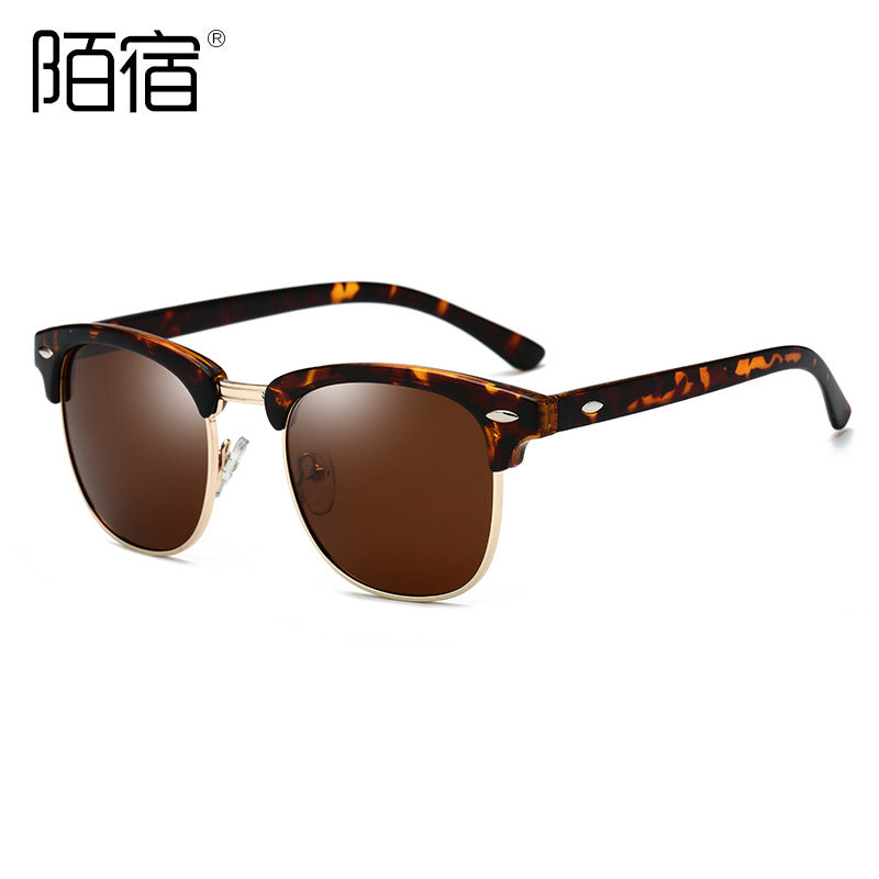 Moju 3016 Polarized Sunglasses European and American Style Retro Men's Anti-Uv Trendyy Women's Rice Nail Sunglasses Wholesale
