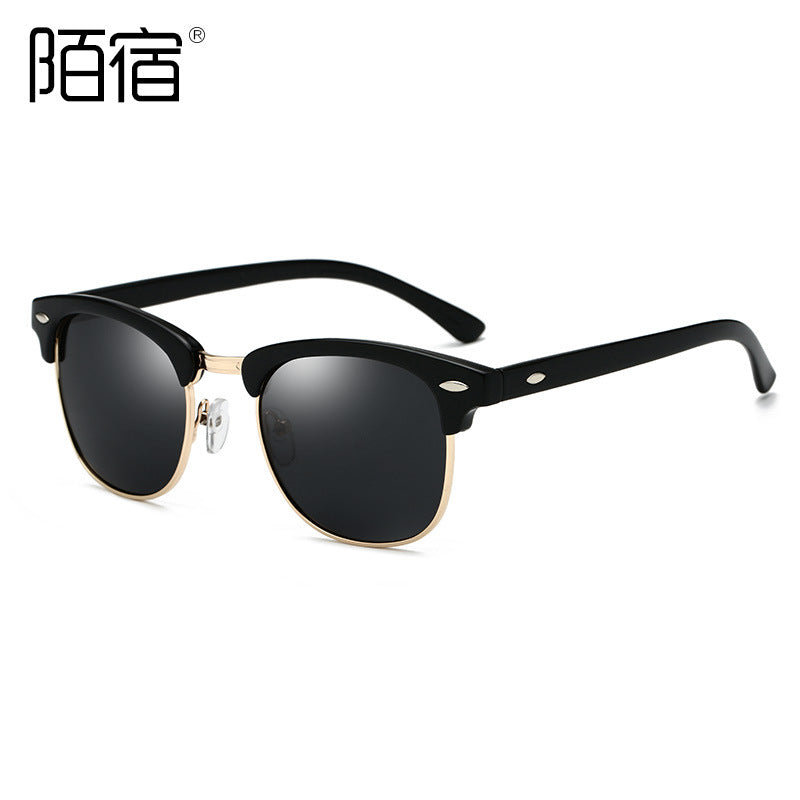 Moju 3016 Polarized Sunglasses European and American Style Retro Men's Anti-Uv Trendyy Women's Rice Nail Sunglasses Wholesale