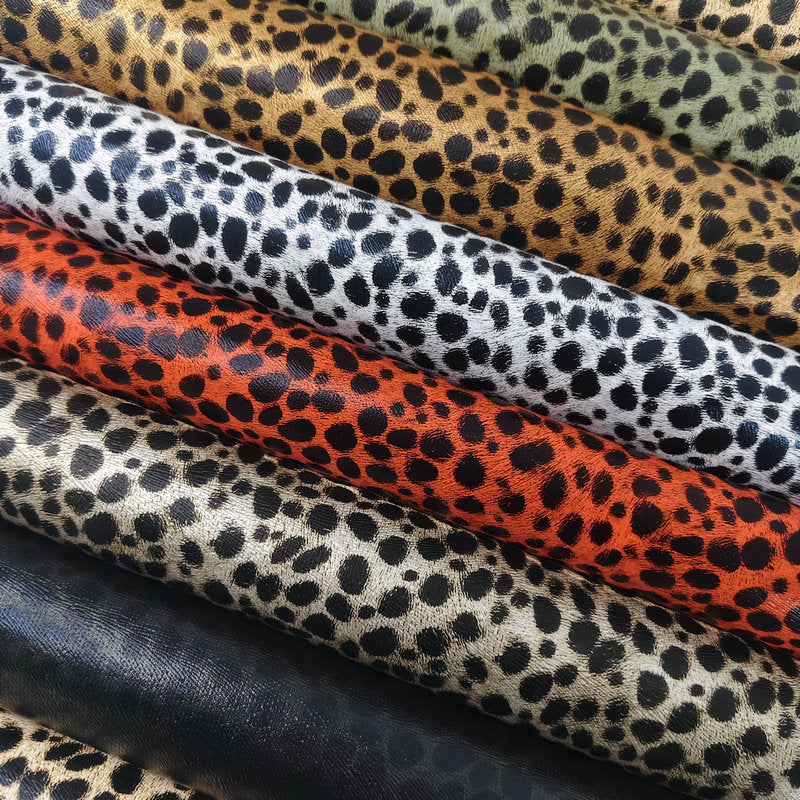 Pu Leopard Print Leather Fabric Anime DIY Imitation Cotton Velvet Base Printed Crafts Home Furniture Artificial Leather Bags