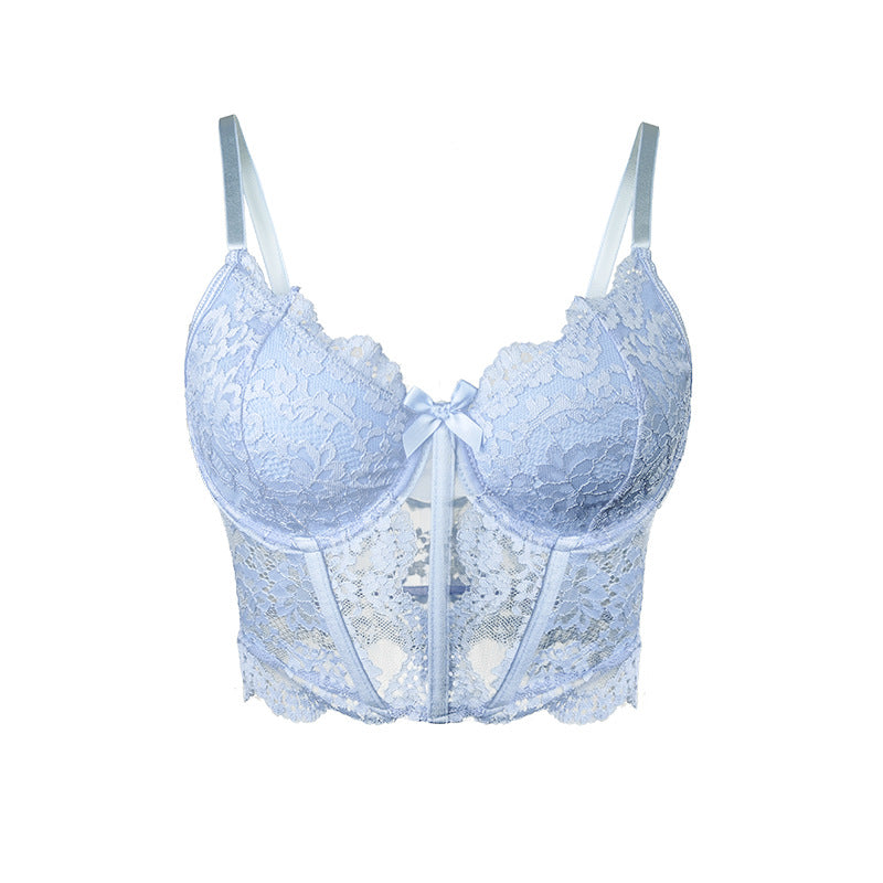 Amazon Sexy Hollow-Out Bra European and American Style Lace See-Through New Hot Girl Camisole Top Summer Top for Women