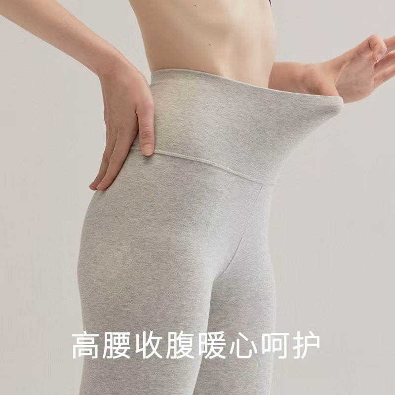 Ready Stock Student Pure Cotton Autumn Trousers Women's Inner Wear Thin Spring and Autumn Warm Trousers High Waist Women's New Slim Factory Wholesale