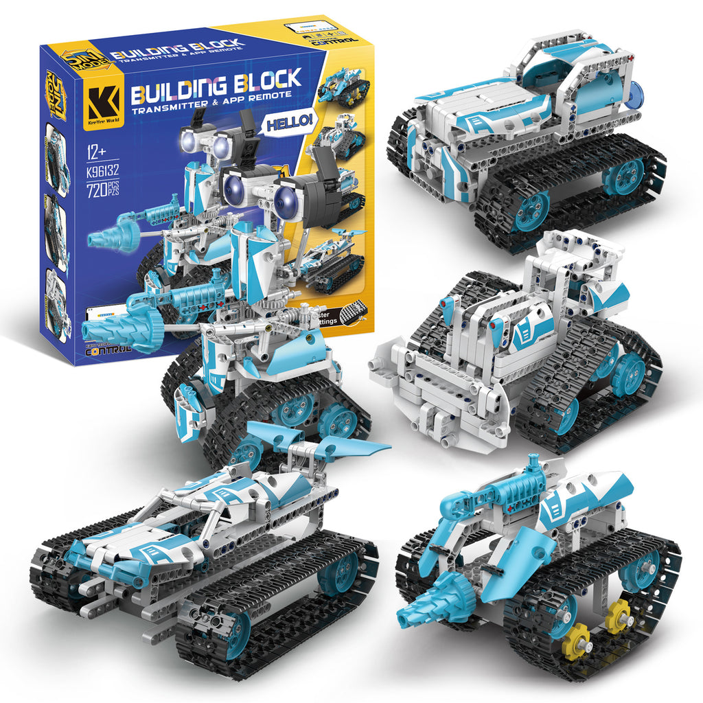 Children and Teenagers Stem Programming Robot Compatible with Building Blocks Electric Remote Control Science and Education Toys Gifts Programmable