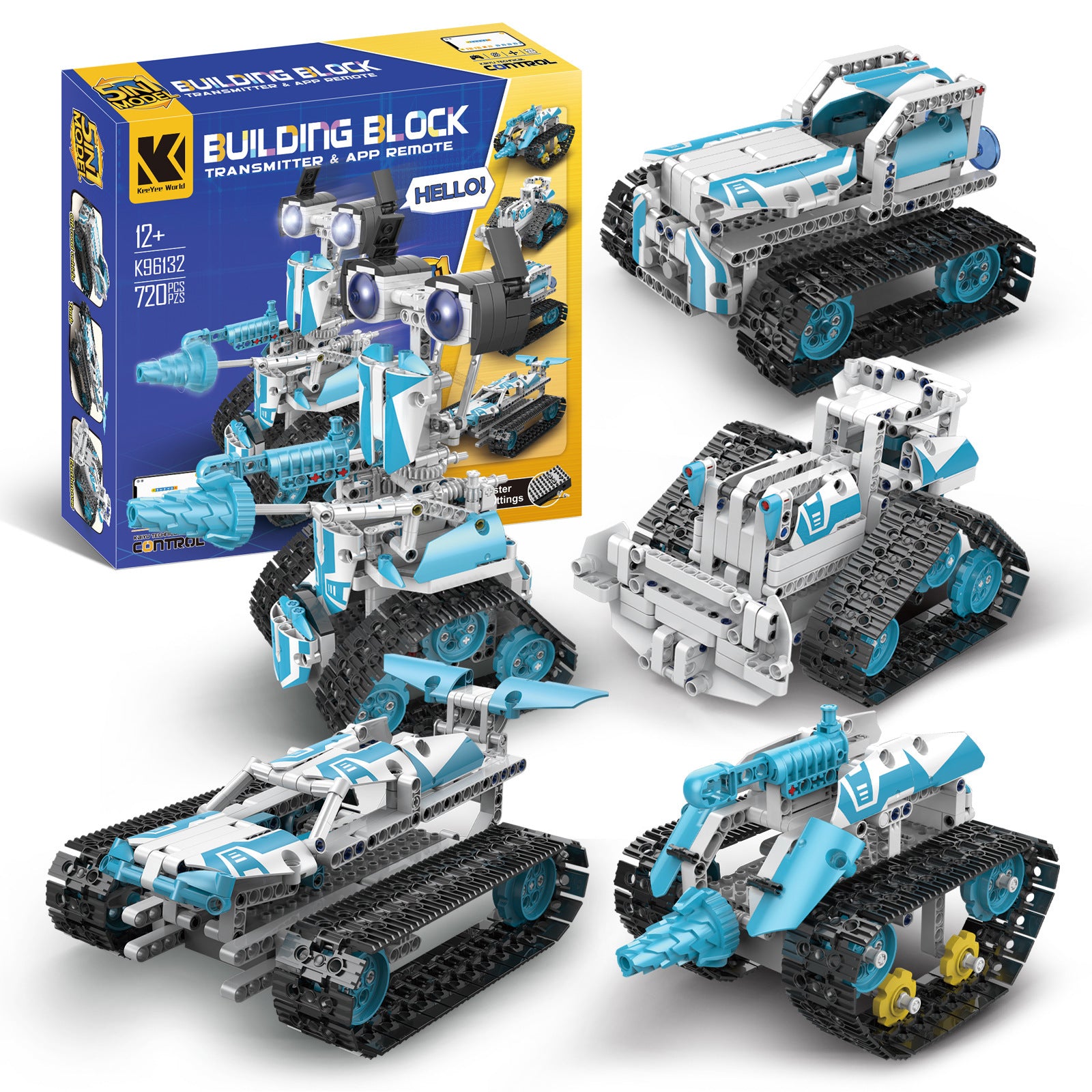Children and Teenagers Stem Programming Robot Compatible with Building Blocks Electric Remote Control Science and Education Toys Gifts Programmable