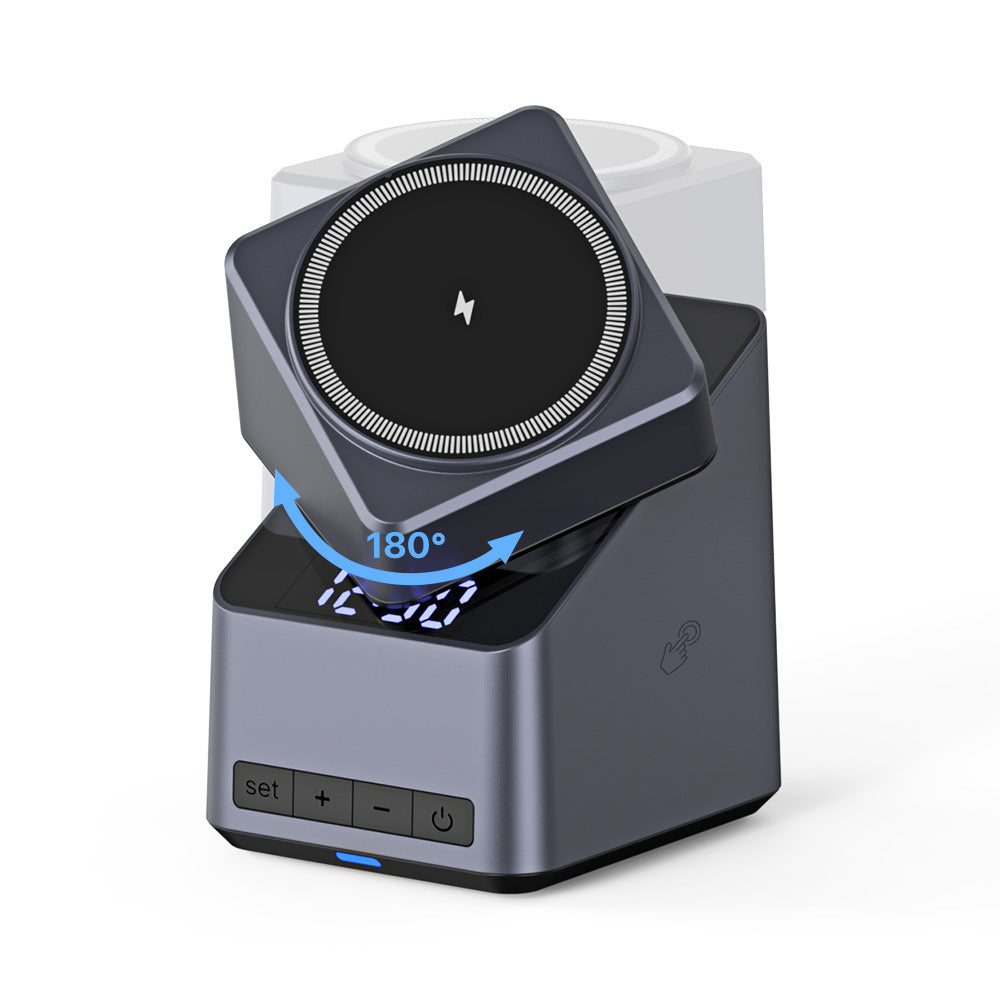 Cross-Border New Product Clock Electric Rotating Touch 180 ° 4-in-1 Multifunctional Magnetic Wireless Charger