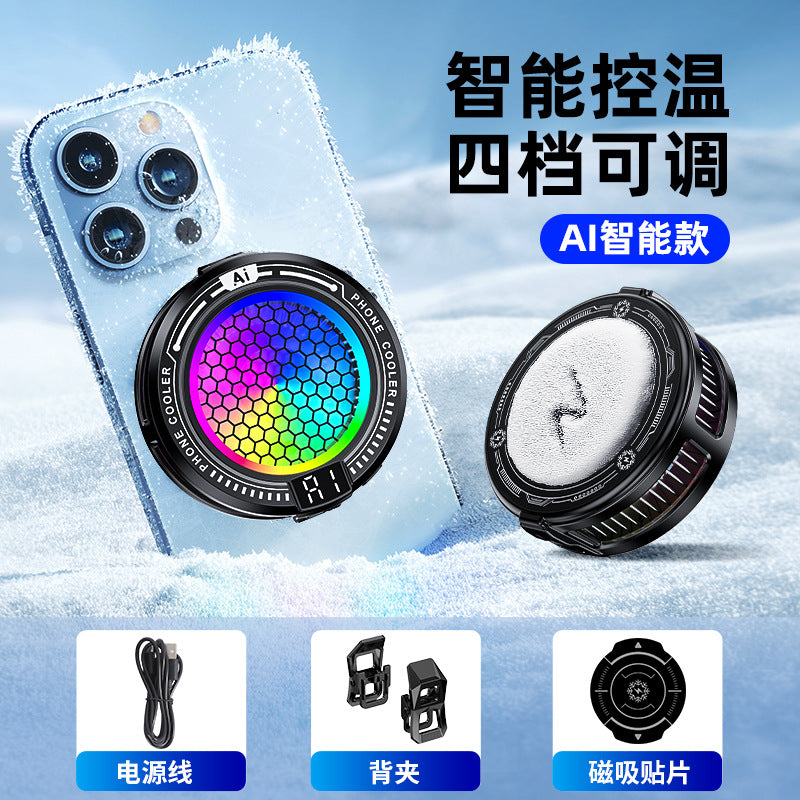 2025 New Product Tl10 Icing Mobile Phone Radiator Ai Intelligent Temperature Control Mobile Phone Live Broadcast Silent Magnetic Cooling Device
