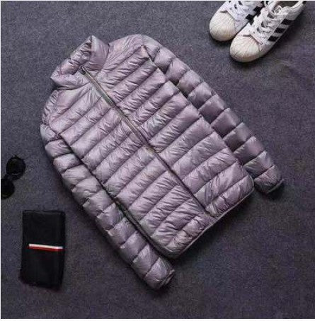 Foreign Trade Cotton-padded Clothes New Light and Thin Feather Rong Cotton Hooded Men's Short Youth plus size Winter Clothes with Vertical Collar Cotton-padded Coat Trendy