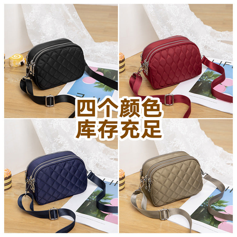Russia's Popular Women's Bag, Rhombus-Shaped Cross-Body Shoulder Bag, Casual Nylon Small Square Bag, Large Capacity, Fashionable