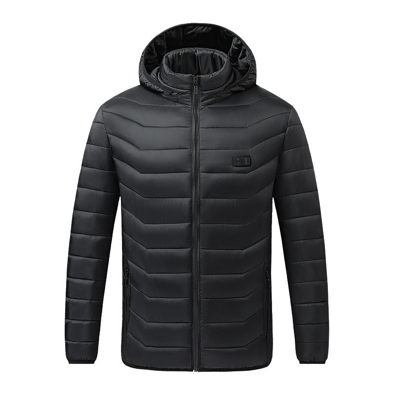 Cross-border intelligent four-control area 23 charging heating cotton-padded jacket winter three-gear temperature adjustment warm cotton-padded jacket men's and women's jackets